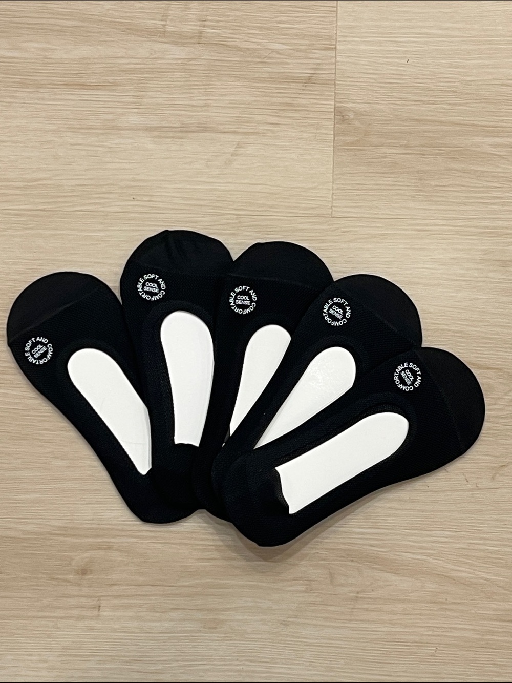 5 Pairs black no-show boat liner socks